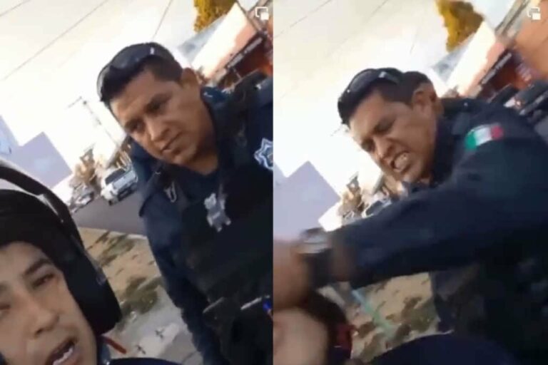 VIDEO: Policía de Tlaxcala golpea a motociclista porque lo estaba grabando