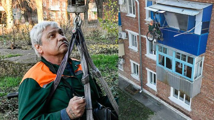 Hombre en silla de ruedas crea un ascensor solar para salir y entrar a su departamento