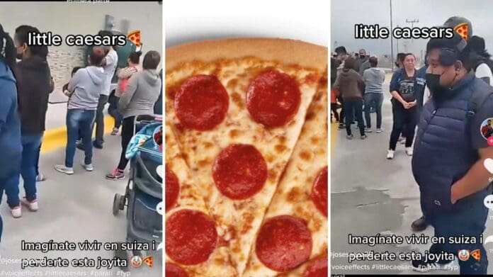 VIDEO VIRAL: Hacen fila desde una noche antes por pizza gratis en Little Caesars