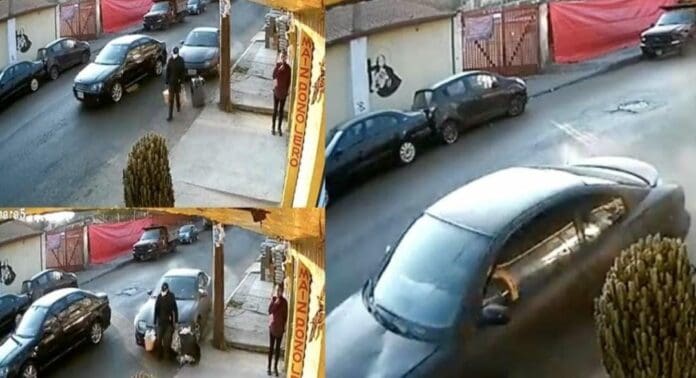 Una grabación captó el momento en que una persona fue atropellada en calles de la Cdmx; el responsable huyó del sitio del percance. Foto: Captura de video