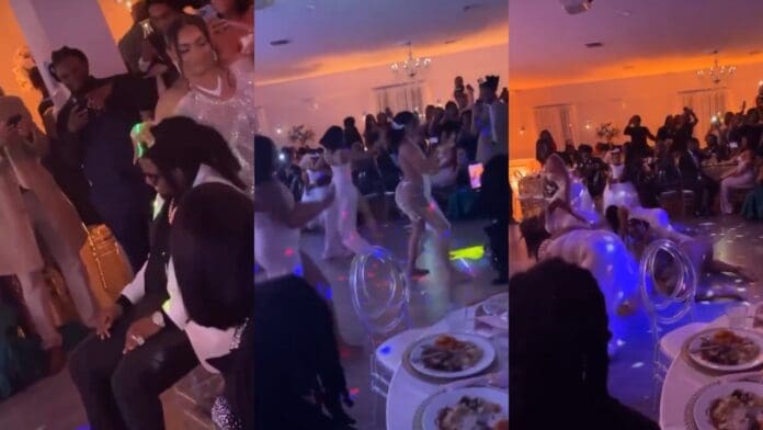 VIDEO novia le hace twerking a su esposo durante la boda