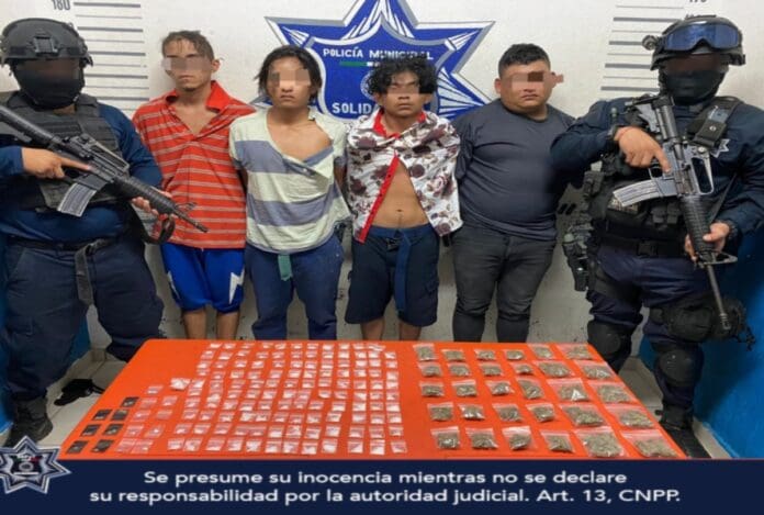 Golpe al narcomenudeo en Playa del Carmen caen 4 con enervantes