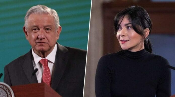 AMLO quiso defender a Liz Vilchis de las críticas que le han hecho, pero sin querer aceptó que la funcionaria no sabe leer. Foto: El Financiero