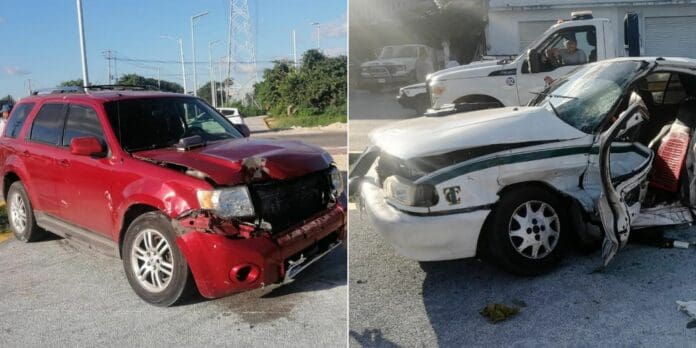 Oootra de taxistas chafirete cafre causa accidente en Cancún, hay hospitalizados
