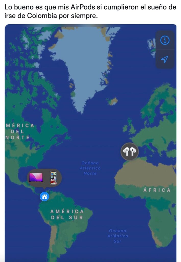 ¡Insólito! Le roban sus AirPods y descubre que están en África