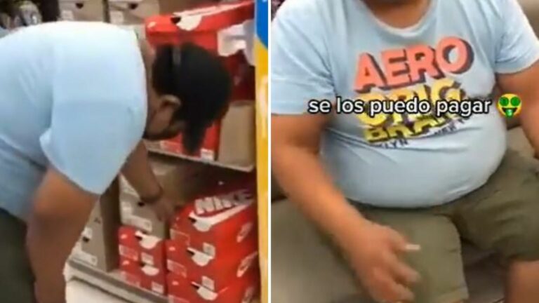 VIDEO: Lo exhiben en Coppel intercambiando unos tenis para robárselos