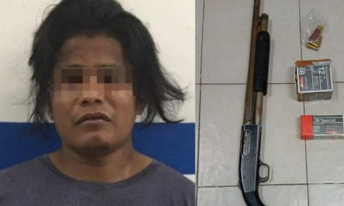 Un sujeto fue detenido con una escopeta y más de 60 cartuchos útiles en Playa del Carmen; en la colonia irregular Los Sauces.