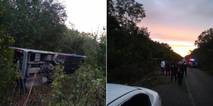 Vuelca autobús del Hotel Sirenis, hay varios lesionados