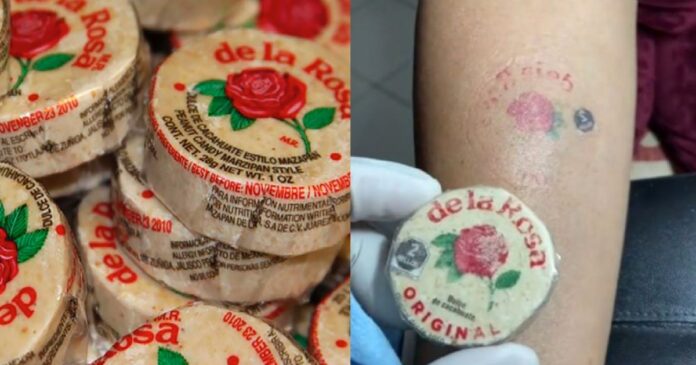 Tatuaje con envoltura de mazapán, el nuevo reto viral de TikTok