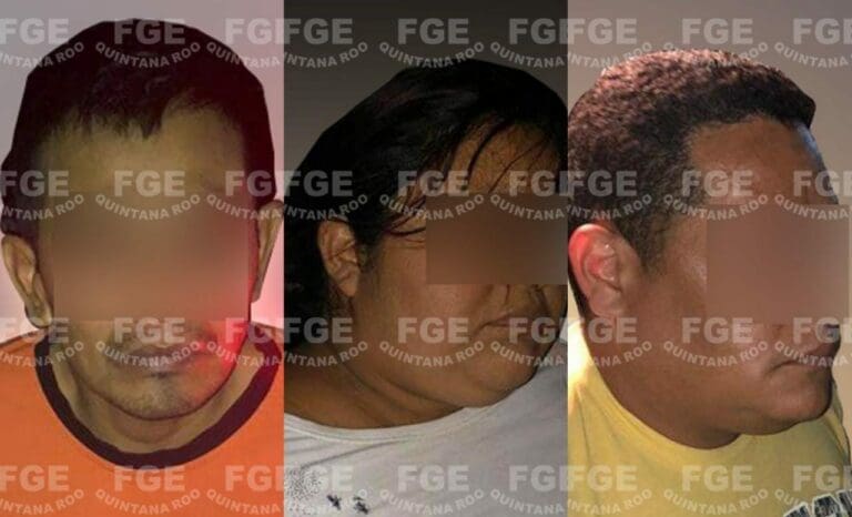 Tres sujetos, presuntos responsables del secuestro exprés a policías en el sur del estado, han sido vinculados a proceso. Foto: Fiscalía de Q. Roo