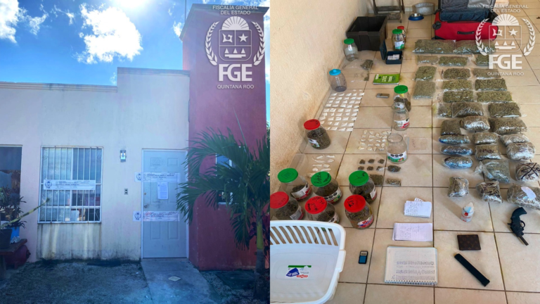 Cae pareja con drogas y un arma de fuego en Cozumel