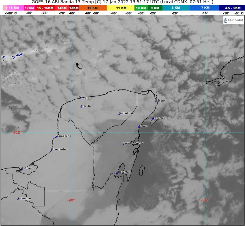Zona Maya de Quintana Roo alcanzó los 10.5 grados C
