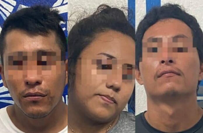 Tres narcomenudistas fueron detenidos en Playa del Carmen; en su poder hallaron 398 dosis de drogas asi como un arma de fuego. Foto: SP de Solidaridad