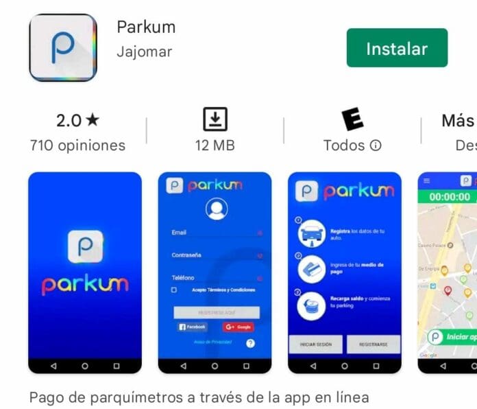 Alertan a la gente para que no use Parkum, una app para pagar parquímetros que hace cobros indebidos y de los que nunca te avisa. Foto: Captura de pantalla