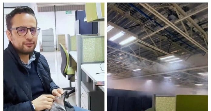 Empleado calienta desayuno en el microondas de la oficina y causa un incendio