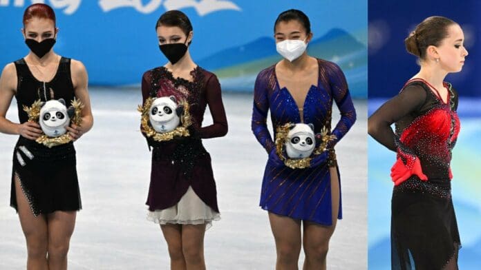 Rusas hacen el 1-2 en el patinaje artístico de Beijing 2022; Valieva falla y queda fuera del podio