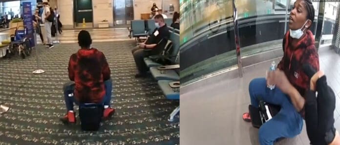 mujer en maleta motorizada provoca persecución policial en aeropuerto