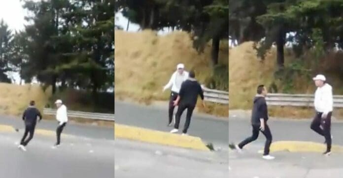 Un ladrón le quitó sus cosas a una mujer afuera de un supermercado; la víctima lo encaró y hasta le dijo que se pusiera a trabajar. Foto: Captura de video