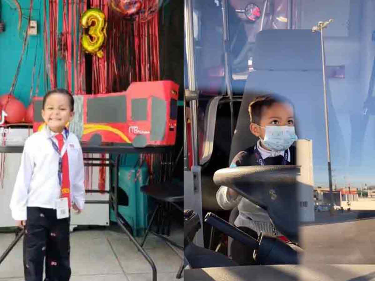 Niño que celebró su cumpleaños con la temática del Metrobús y su familia recorren la L6