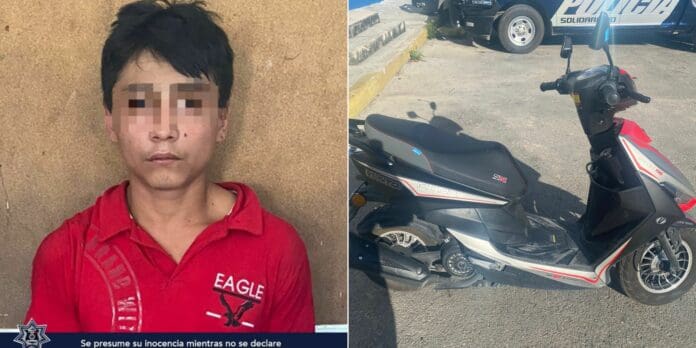 Aseguran a ladrón que intentó robar una motocicleta en Playa del Carmen