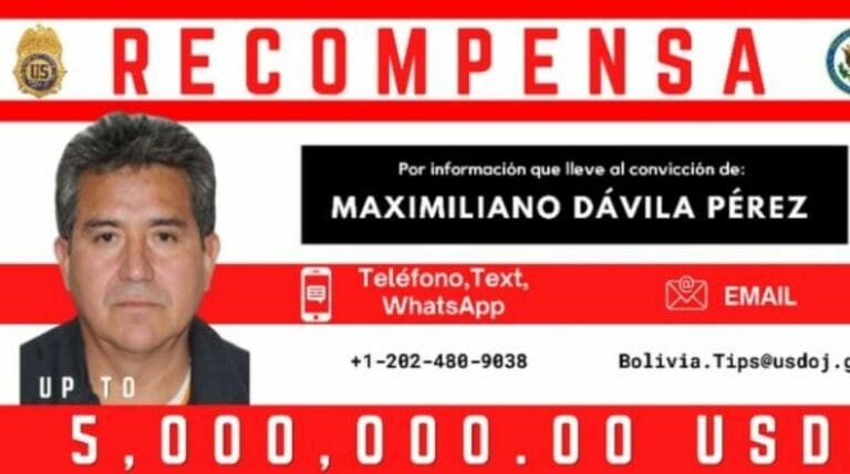 Un ex funcionario de Bolivia es buscado por haber ingresado drogas a territorio norteamericano; ofrecen millonaria recompensa por él. Foto: Redes sociales