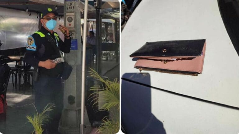 ¡Dando el ejemplo! Policía devuelve cartera con tarjetas bancarias y 10 mil pesos en efectivo en CDMX