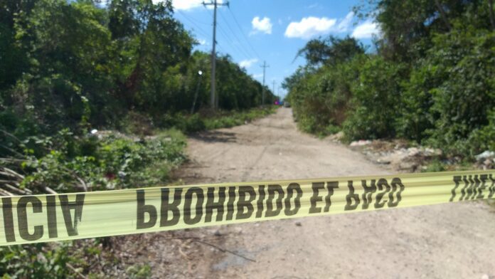 El viernes pasado un cuerpo fue encontrado en este camino de terracería ubicado cerca de la Joya en Cancún: Ahora se halló otro cuerpo. Foto: SIM
