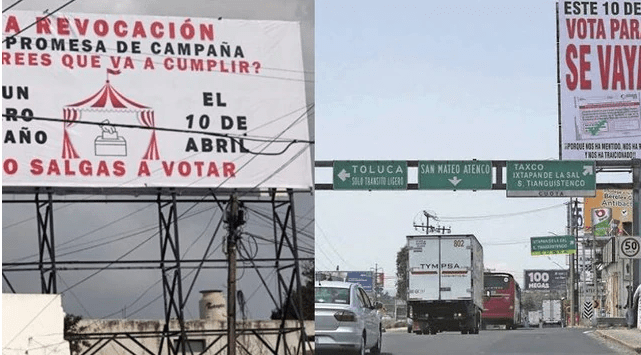 Aparecen anuncios a favor de la revocación de mandato de López Obrador en varias ciudades de México