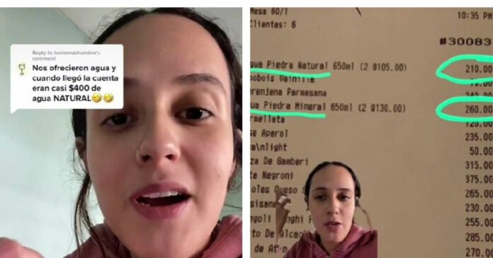 Joven exhibe a restaurante que le cobró 470 pesos por 2 aguas que le ofrecieron al llegar