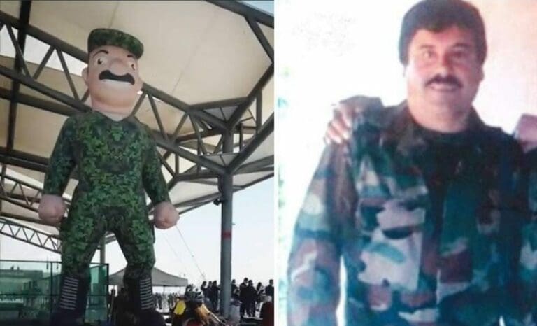 Aseguran que inflable del aeropuerto de Santa Lucía se parece a “El Chapo” Guzmán