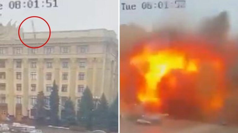 VIDEO: Misil cae en edificio gubernamental de Kharkiv, segunda ciudad más grande de Ucrania