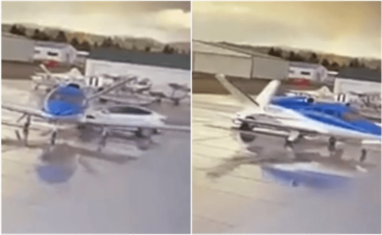 VIDEO: Tesla sin conductor se impacta contra jet privado, valuado en 3.5 mdd