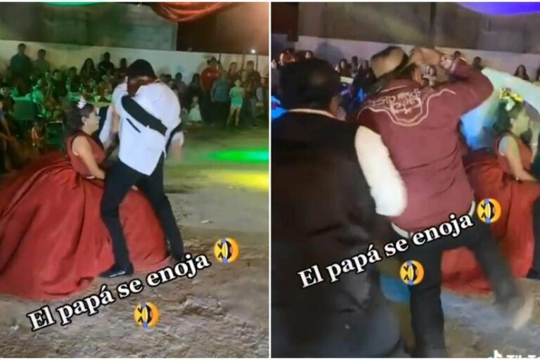 Chambelanes le hacen baile subido de tono a quinceañera y el