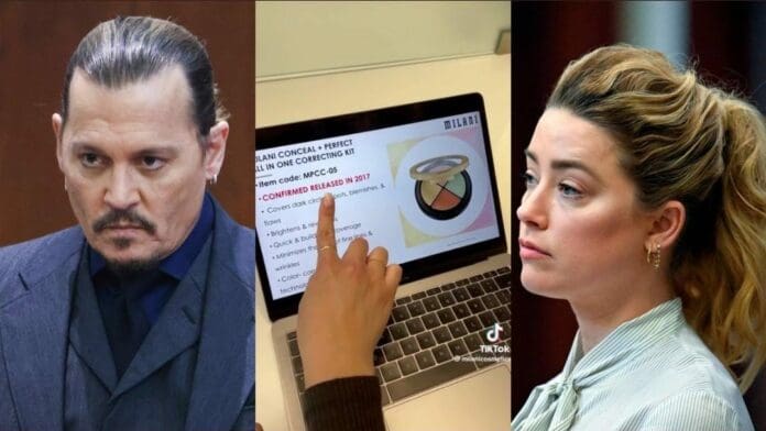 Amber Heard y sus abogados han sido llamados mentirosos; aseguraron que actriz usaba un maquillaje pero este salió a la venta 1 año después. Foto: Redes sociales