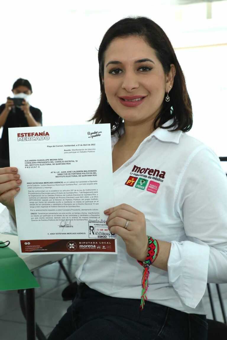 Estefanía Mercado se apunta para el debate del IEQROO