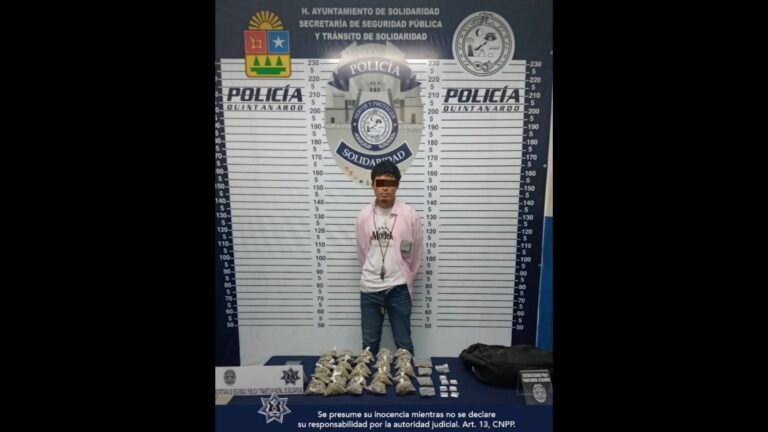 Operativo en colonia Ejidal de Playa del Carmen logra la detención de narcomenudista