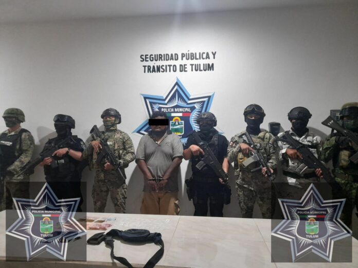 Detienen a presunto narcomenudista en Tulum