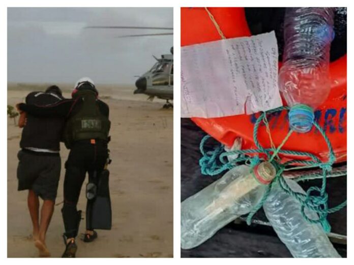 Náufragos son rescatados en el río Amazonas gracias a una nota enviada en una botella