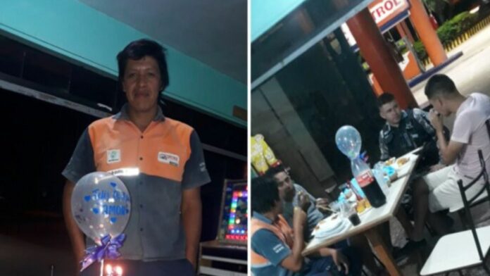 Organizan fiesta sorpresa a colaborador de una gasolinera por su cumpleaños