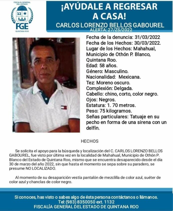 Activan alertas por desaparición de tres hombres en Mahahual; uno es policía ministerial