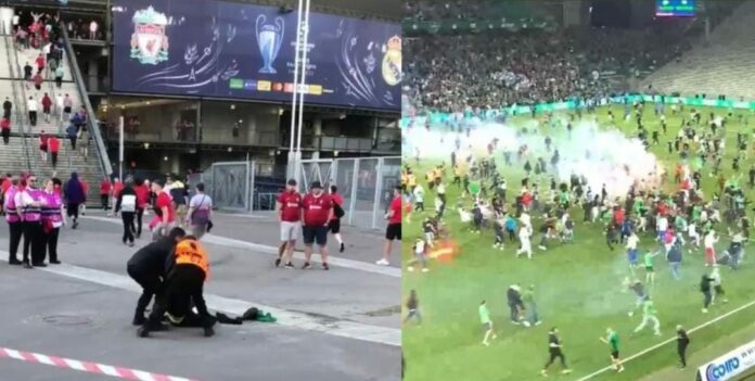 Mucha violencia se vivió en Francia este fin; primero los disturbios en la final de la Champions y luego por el descenso de un equipo. Foto: Captura de video