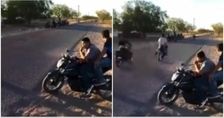 Un accidente en una carrera clandestina de motocicletas acabó muy mal, ya que tras un choque dos jóvenes murieron y otro más se lesionó. Foto: Captura de video