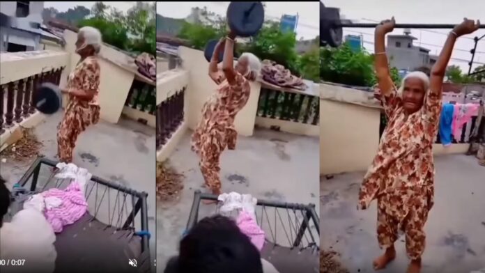 Video: Abuelita de 80 años levanta pesas y se hace viral