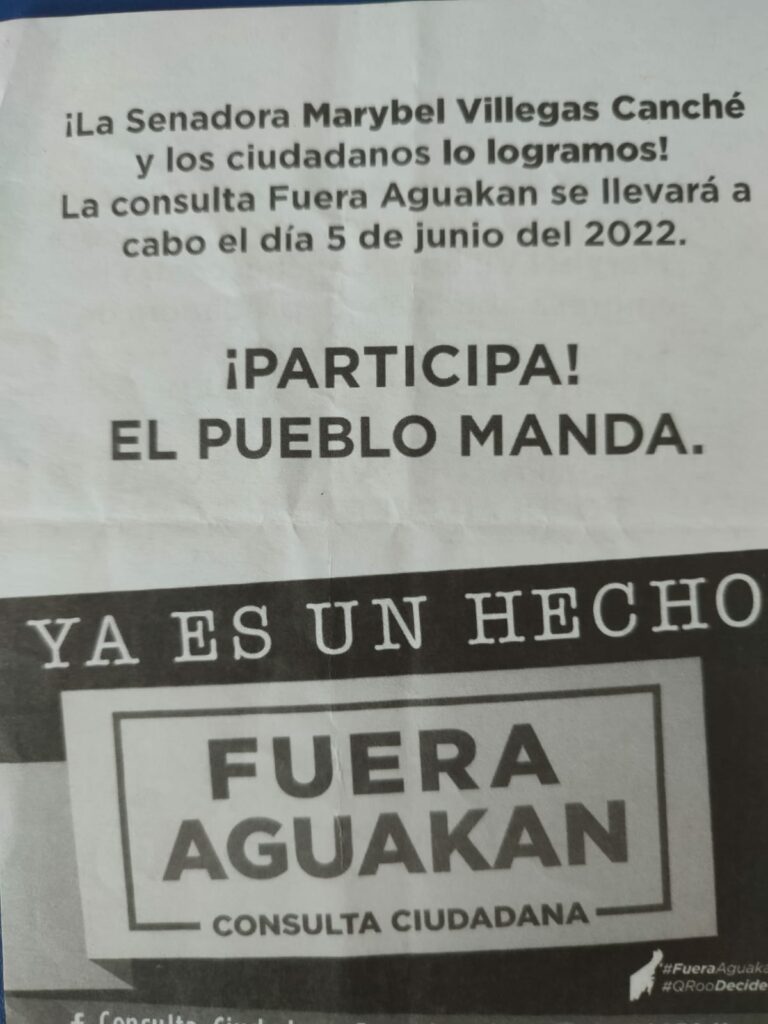 Los volantes que hace un tiempo repartió en las calles la gente de Marybel Villegas. Se puede ver el nombre de la morenista