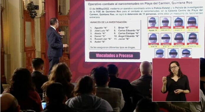 En la mañanera de este jueves la federación destacó las más recientes detenciones que se han hecho en Quintana Roo.