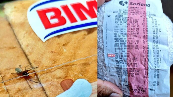 Encuentra una araña en su paquete de pan Bimbo comprado en Soriana