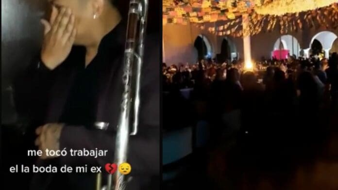 Video: Músico llora al darse cuenta que tocará en la boda de su ex