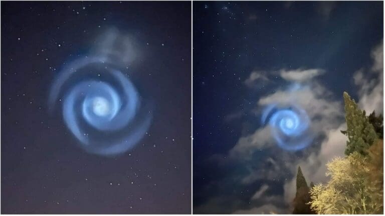 Habitantes de Nueva Zelanda captan extraña luz en forma de espiral en el cielo