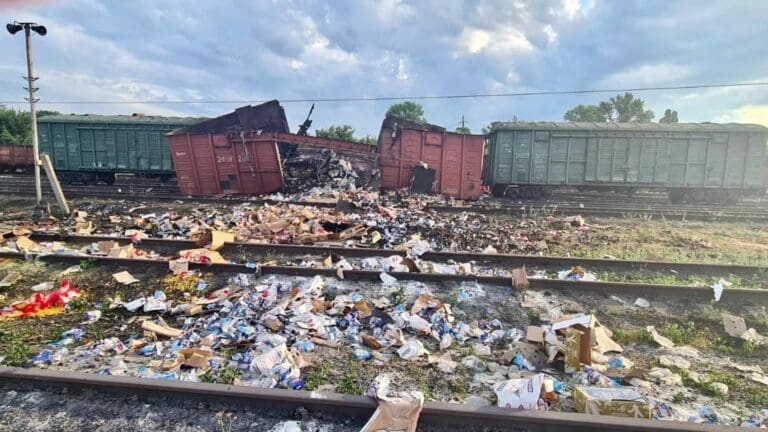 ONG denuncia que misiles rusos destrozaron tren con comida para ucranianos