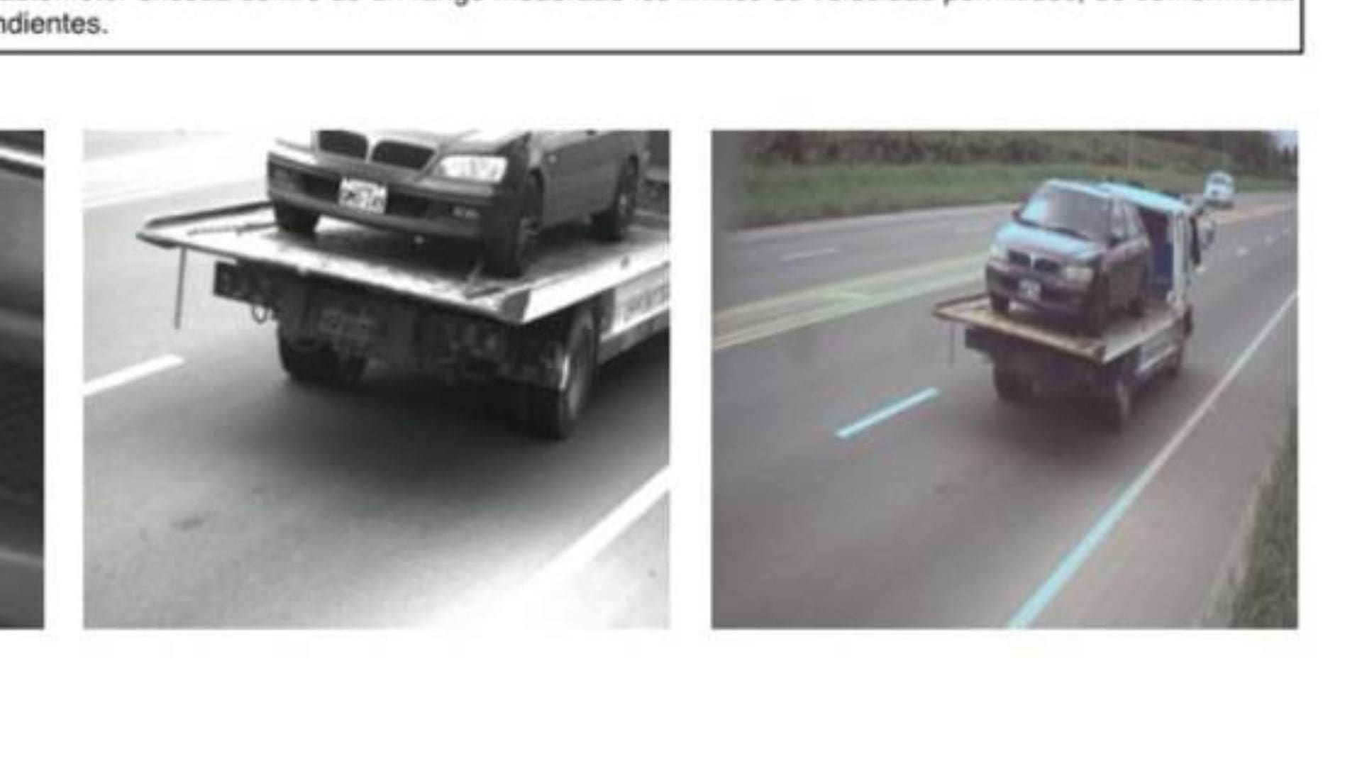 Automóvil es multado por exceso de velocidad cuando iba sobre una grúa